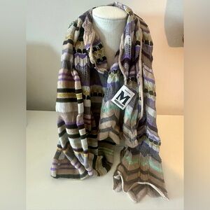 MISSONI CHEVRON WOVEN WOOL SKINNY SCARF